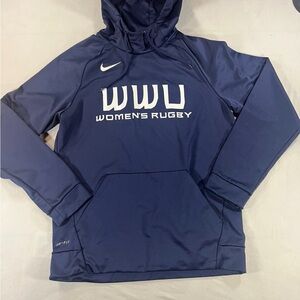 Nike Therma-Fit Pullover Hoodie Women's WWU Women’s Rugby Navy Kangaroo Pocket M